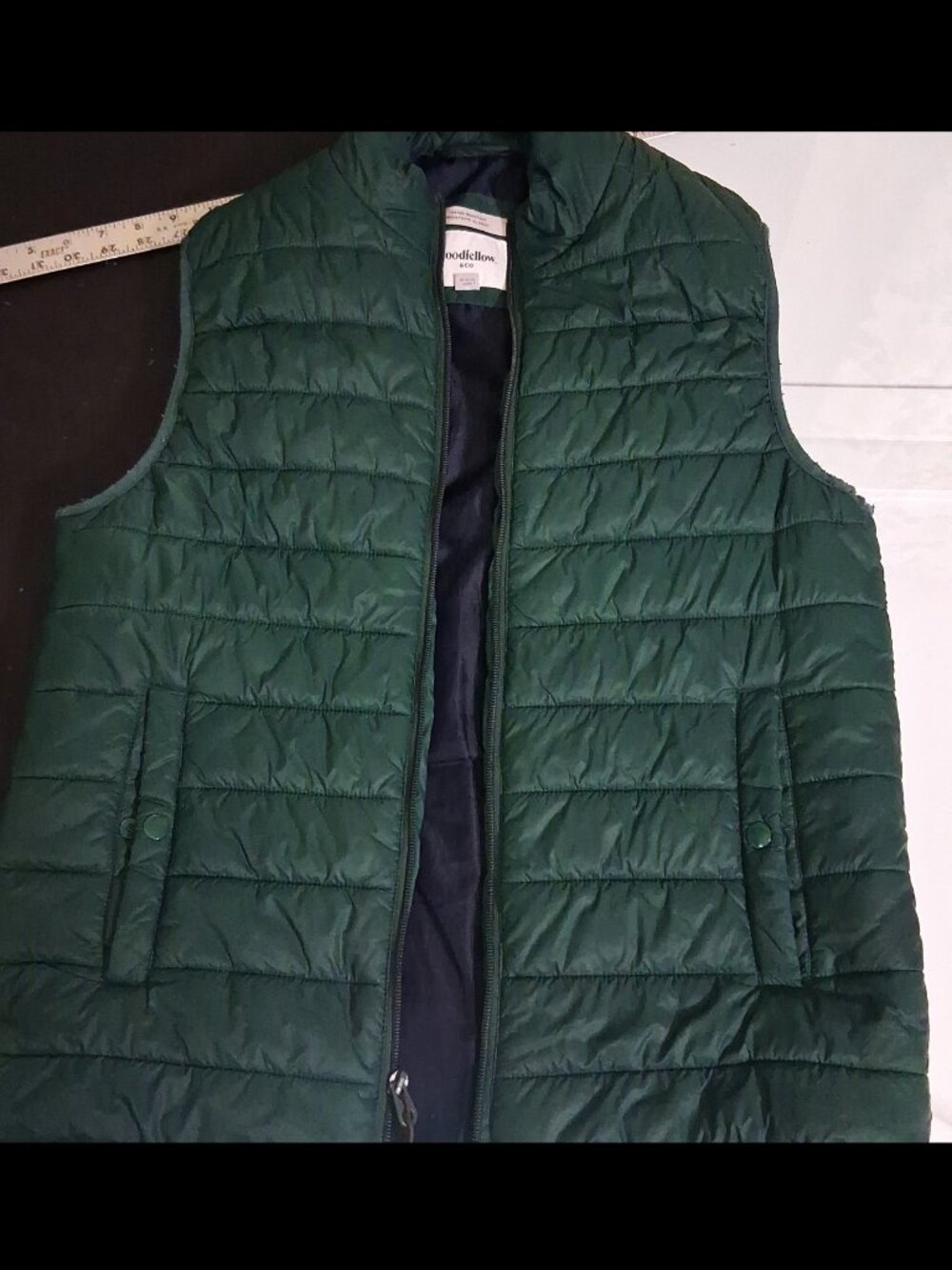 Goodfellow Men's Green Quilted Zip Puffer Vest sz M, padded Layering Gilet